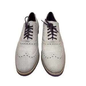Cole Haan | Shoes | Cole Haan Womens Alisa Grey Purple Almond Toe Wingtip  Oxford Laceup Shoe Sz 8 | Poshmark